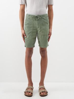Hartford - Fatigue Drawstring-waist Cotton-corduroy Shorts - Mens - Green