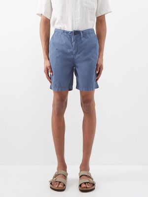 Hartford - Gimmy Drawstring-waist Cotton Shorts - Mens - Blue