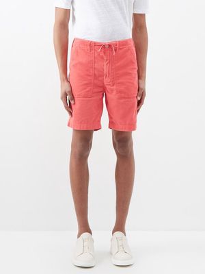 Hartford - Texas Drawstring-waist Cotton Drill Shorts - Mens - Red