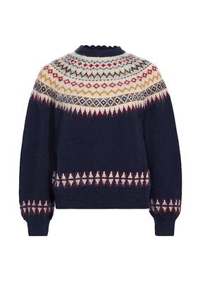 Harvest Fair Isle-Inspired Mohair-Blend Sweater
