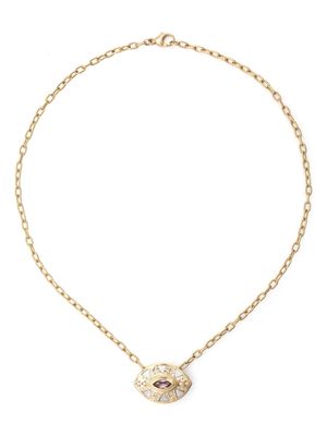 Harwell Godfrey 18kt yellow gold Cleopatra's Eye diamond pendant necklace