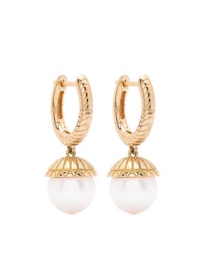 Harwell Godfrey 18kt yellow gold pearl drop earrings