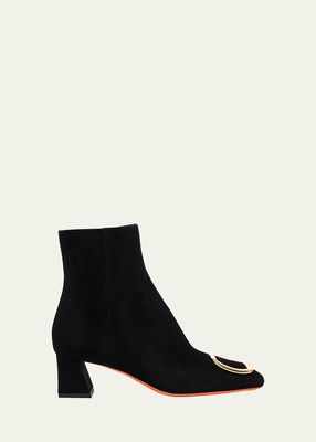 Hassie Suede Buckle Ankle Booties
