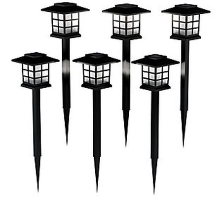 Hastings Home Solar Pathway Coach Lights - Set of 6