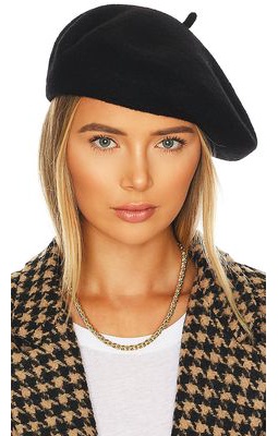 Hat Attack Classic Wool Beret in Black.