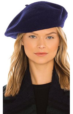 Hat Attack Classic Wool Beret in Navy.