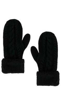 Hat Attack Flurry Lined Mitten in Black.