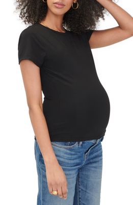 HATCH The Body Maternity Crewneck T-Shirt in Black
