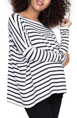 HATCH The Long Sleeve Maternity T-Shirt in Black White