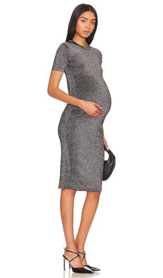 HATCH The Lurex Eliza Maternity Dress in Black