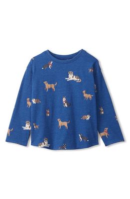 Hatley Bandana Dogs Oversize Long Sleeve Graphic T-Shirt in Blue