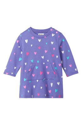Hatley Confetti Hearts Sweatshirt Dress in Pale Iris