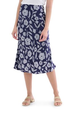 Hatley Grace Floral Woven Midi Skirt in Patriot Blue