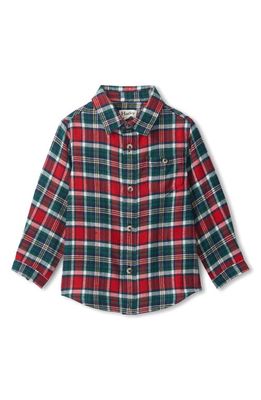Hatley Holiday Plaid Cotton Flannel Button-Up Shirt