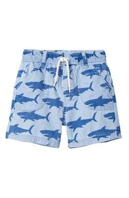 Hatley Kids' Big Shark Cotton Shorts in Blue