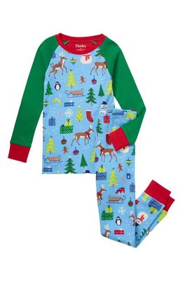 Hatley Kids' Blue Christmas Fitted Two Piece Pajamas