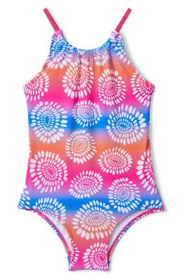 Hatley Kids' Eyelash Mandela One-Piece Swimsuit in Fuchsia Purple