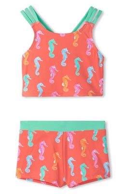 Hatley Kids' Seahorse Two-Piece Swimsuit in Orange