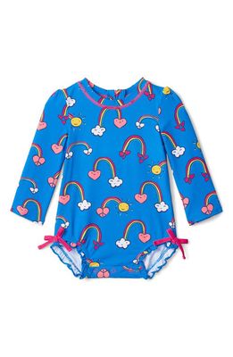 Hatley Kids' Sky One-Piece Rashguard Swimsuit in Brilliant Blue