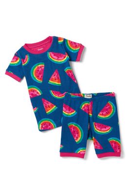 Hatley Kids' Slice of Summer Fitted Cotton Two-Piece Short Pajamas in Blue