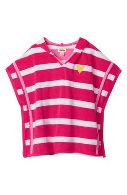 Hatley Kids' Stripe Hooded Cover-Up Cotton Blend Terry Tunic in Pink