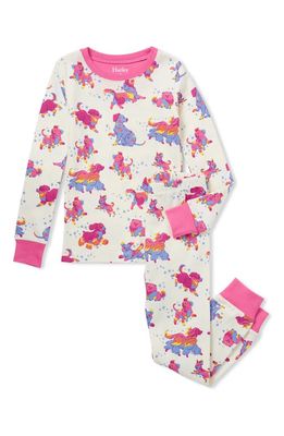 Hatley Kids' Twinkle Pups Fitted Two-Piece Cotton Pajamas in Natural