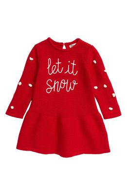 Hatley Let it Snow Long Sleeve Sweater Dress in Red