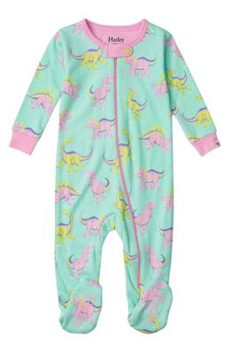 Hatley Rainbow Dino Fitted One-Piece Pajamas in Green