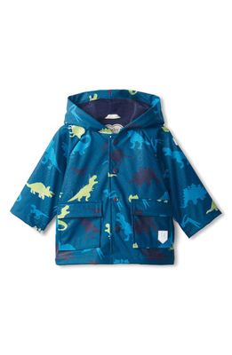 Hatley Real Dinos Color Changing Hooded Raincoat in Blue