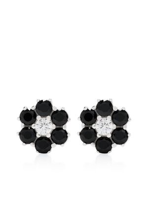 Hatton Labs black stone stud earrings - Silver