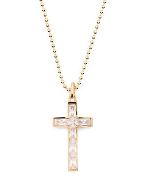 Hatton Labs crystal-detail cross-pendant necklace - Gold