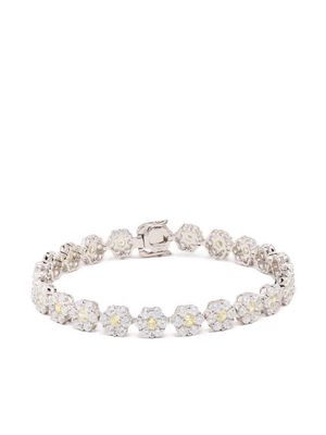 Hatton Labs crystal-flower-embellished bracelet - Silver