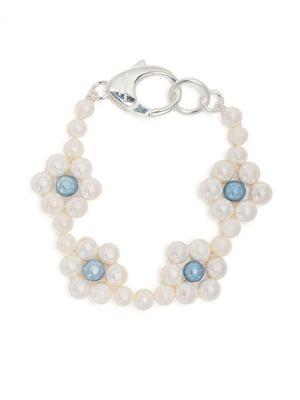 Hatton Labs daisy flower pearl bracelet - White