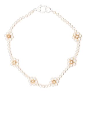 Hatton Labs faux-flower pearl necklace - White