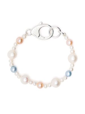 Hatton Labs lobster-lock pearl bracelet - White