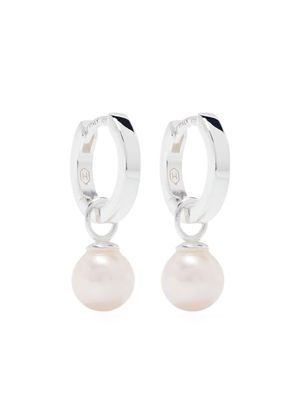 Hatton Labs pearl-charm small hoop earrings - Silver