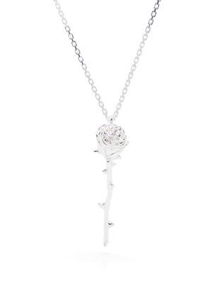 Hatton Labs polished-finish flower-charm necklace - Silver