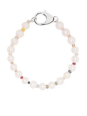 Hatton Labs rainbow bead-embellished pearl bracelet - White