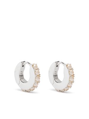 Hatton Labs small faux-pearl hoop earrings - Silver