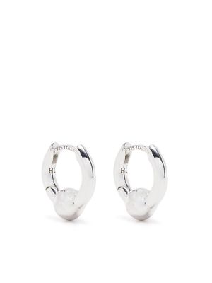 Hatton Labs sphere-detail huggie hoop earrings - Silver