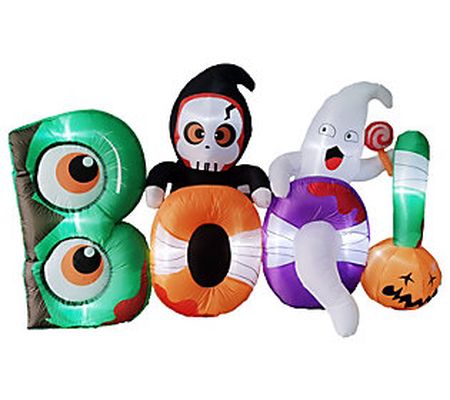 Haunted Hill Farm 8'H Inflatable Pre-Lit Boo Si gn