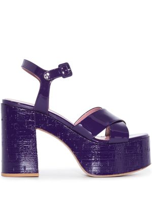 HAUS OF HONEY 125mm platform open toe sandals - Purple