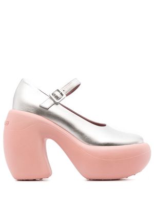 Haus of Honey Honey Bubble Mary Jane 120mm pumps - Silver