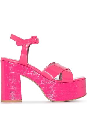 HAUS OF HONEY Lacquer Doll 125mm platform sandals - Pink