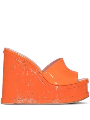 HAUS OF HONEY Lacquer Doll 155mm wedge sandals - Orange