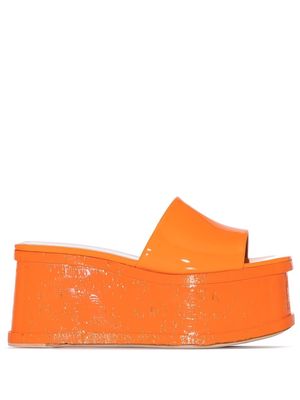 HAUS OF HONEY Lacquer Doll distressed-effect sandals - Orange