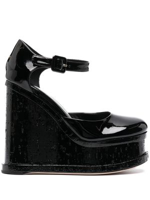 Haus of Honey Lacquer Doll Mary Jane wedge sandals - Black