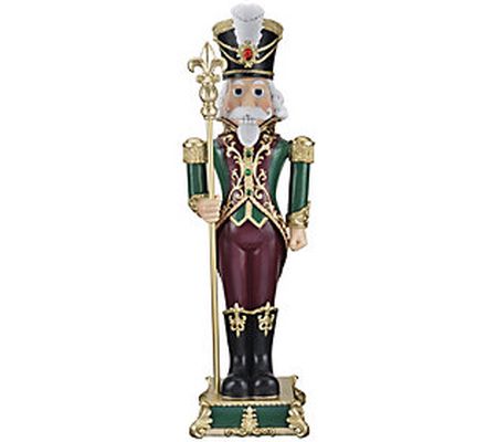 Haute Decor 35.4" Maroon and Green Christmas Nu tcracker