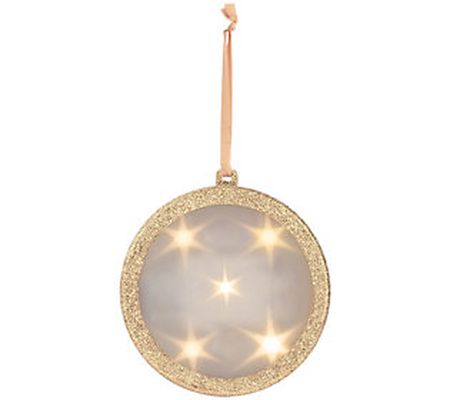 Haute Decor 4.5" Glitter Ornament w/Holographic Light~