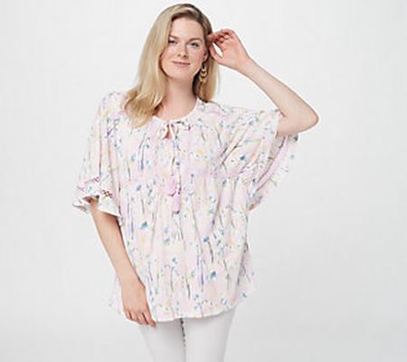 Haute Hippie Tribe Print or Solid V-Neck Peasant Top